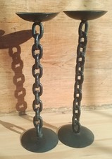 Black metal Gothic Chain Link Candle Candlesticks