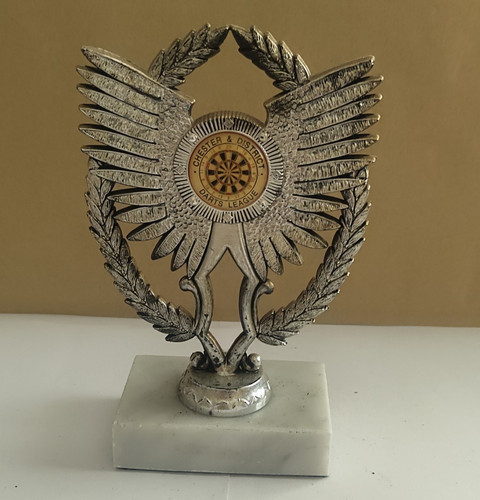 Darts trophy silver - darts,