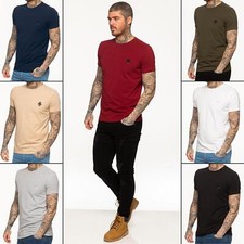 Enzo Mens T Shirts Cotton Short Sleeve T-shirt Slim Fit Muscle Crew Neck Tee Top