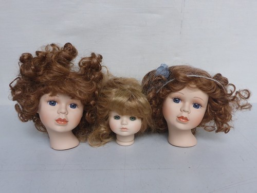 Old porcelain doll head - 3x,