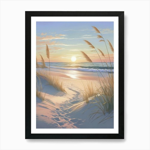 Tranquil beach sunset - a,