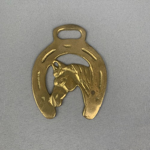 Antique horse brass - brass, head