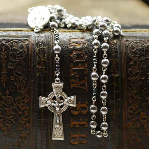 Handmade catholic chain rosary - catholic,
