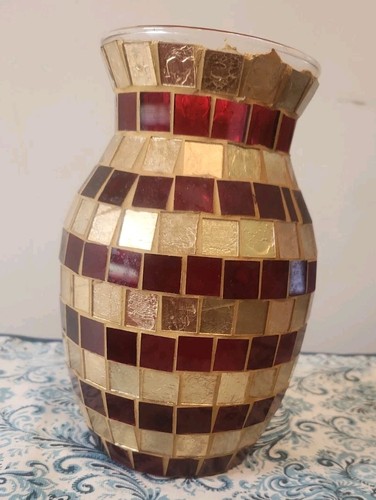 Mosaic glass vase - glass, 8