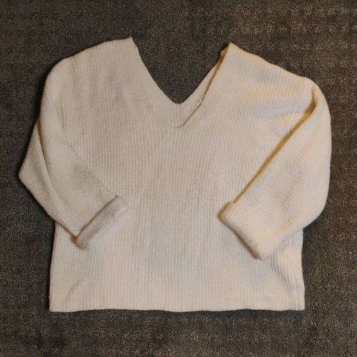 Cream neck fuzzy cropped - neck,