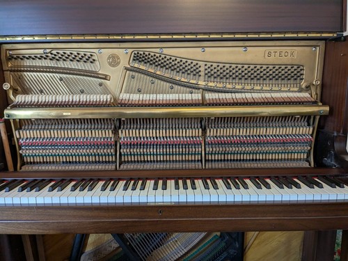 Steck upright piano - steck, keys