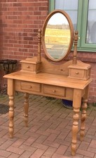 Antique Style Dressing Table. In Pine. With Mirror. Very Good Condition
