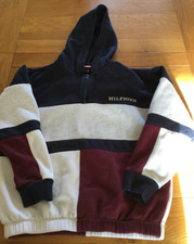 Tommy Hilfiger Colour Block Hoodie ,Twilight Navy Deep Crimson,Age 11-12