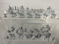 White Metal Model Figures Cowboys Indians & A Few Cavalry Unpainted  ( Ref A5
