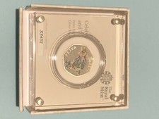 2018 50p Peter Rabbit Coloured Silver Proof Beatrix Potter BUNC COA