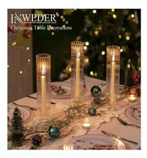 Inweder Hurricane Candle Glass Sleeve Candle Holder Bottomless Sleeve