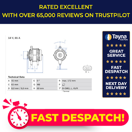 Alternator fits chevrolet - alternator,