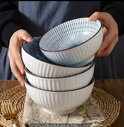 Ceramic serving bowl set - ceramic, 4pc