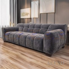 ALUXO® Harlem Chocolate 3 Seater Boucle Sofa 222cm Medium Firm for Living Room