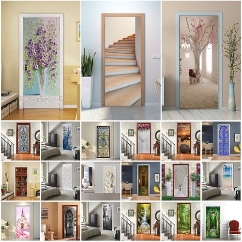 Door wall stickers art - 3d,