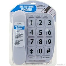 WHITE LARGE BIG BUTTON HOUSE PHONE LANDLINE HOME FRAIL ELDERLY FLASHING RINGER