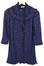 SANDRO Dress Womens (EU) 36 Mini Ruffle Half Button Patterned Floral