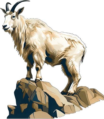 Colour mountain goat wall - colour,