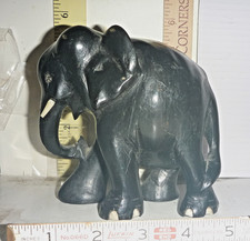 Vtg Hand-Carved Ebony Elephant