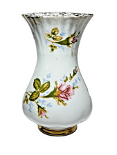 Chodziez Vase White Blue Green Pink Floral Hand Decorated Porcelain Poland