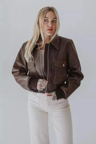 Brown bomber stylish women - brown,