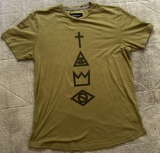 Serge Denimes Mens T Shirt Khaki Size Large Short Sleeve Graphic Cotton