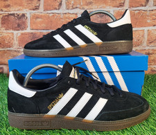 ADIDAS ORIGINALS HANDBALL SPEZIAL TRAINERS SIZE 10 BLACK SUEDE / WHITE TRIM