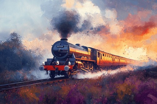 Steam train canvas - canvas, picture