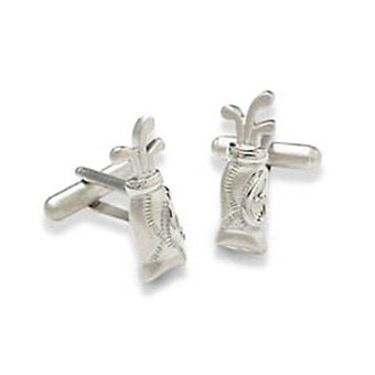 Golf bag shaped cufflinks - golf, by