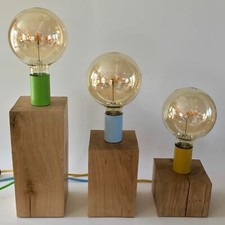 Love Oak table lamp trio