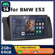64G Android14 CarPlay Stereo Radio GPS Sat Nav For BMW X5 E53 2000-06 SWC RDS BT