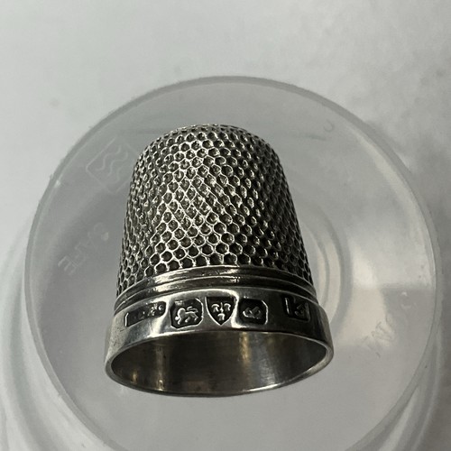 Silver thimble hallmarked - thimble,