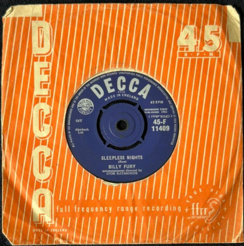 Billy fury sleepless - billy,