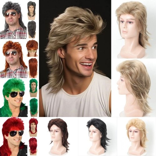 Mens mullet wigs synthetic - mens,