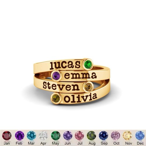 Custom name birthstone ring - custom,