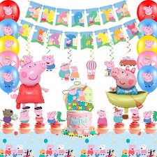 Peppa Pig Party Supplies 35 Pcs Peppa Pig Birthday Decoration Balloons Banner