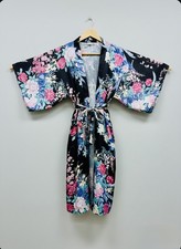 Black Floral Yukata Kimono