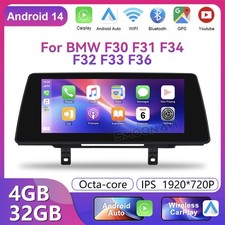 10.25" Media Screen Car GPS Stereo DAB 4+32GB For BMW 3/4 Series F30 F31 F34 NBT
