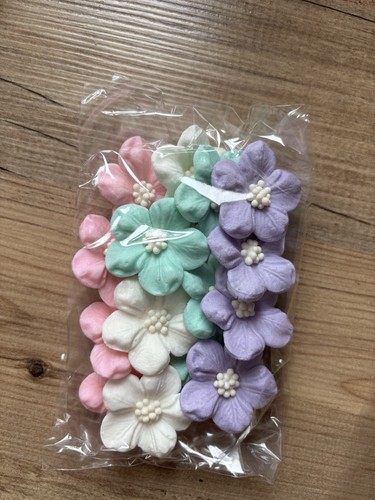 Pastel fondant flowers edible - pastel,