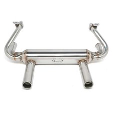 Exhaust System, EMPI 2 Tip Stainless Steel, 1300-1600  VW Beetle Karmann Ghia