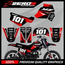 YAMAHA PW 50 GRAPHICS KIT PEEWEE 50 GRAPHICS MINI BIKE GRAPHICS RACER BLK/RED