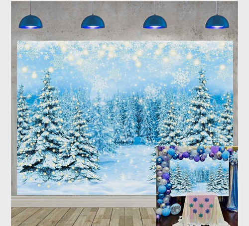 Winter snow forest vinyl - forest,