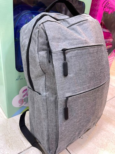 Unisex grey laptop backpack - laptop,