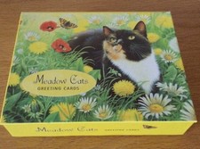 LESLEY ANNE IVORY / MEADOW CATS 20 ASSORTED BLANK CARDS + ENVELOPES NEW & BOXED 