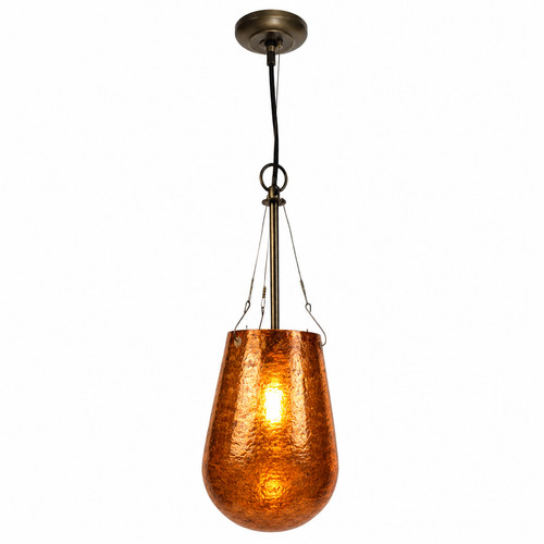 Vintage copper glass pendant - copper,