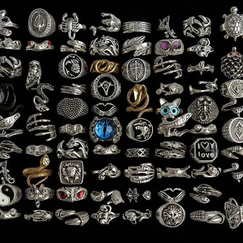 50pcs lot silver colour rings - 50pcs/lot,