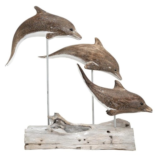 Hand carved wooden dolphin - carved,