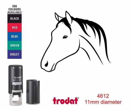 Horse rubber stamp 11mm - rubber,