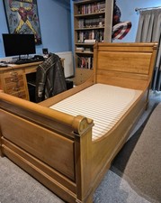 Solid Oak Single Sleigh Bed