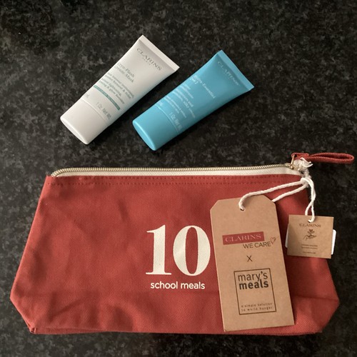 Clarins products in pouch - clarins,